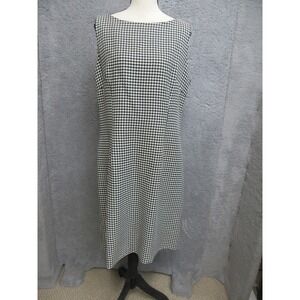 Vitage JBS LTD Houndstooth Shift Dress Womens 14 Black White Classic Retro USA